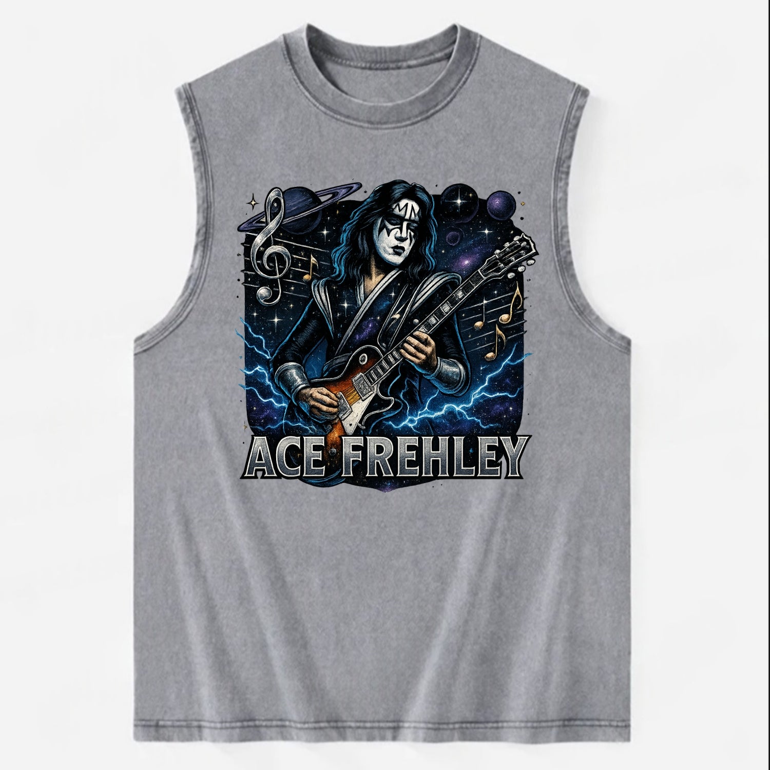 Ace Musical Cosmos - Vintage Washed Tank - Grey