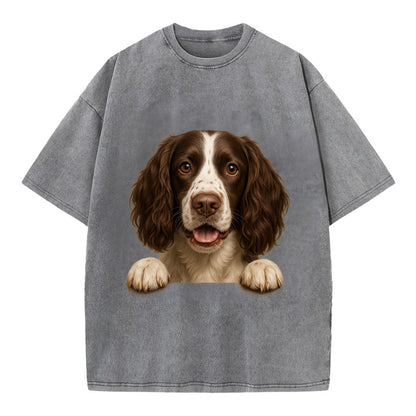 English Springer Spaniel  - Vintage T-shirt - Grey