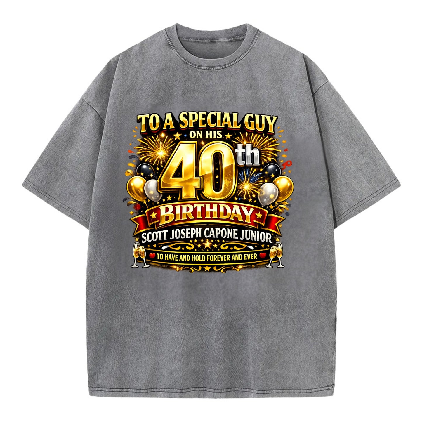 Special 40th Birthday - Vintage T-shirt - Grey