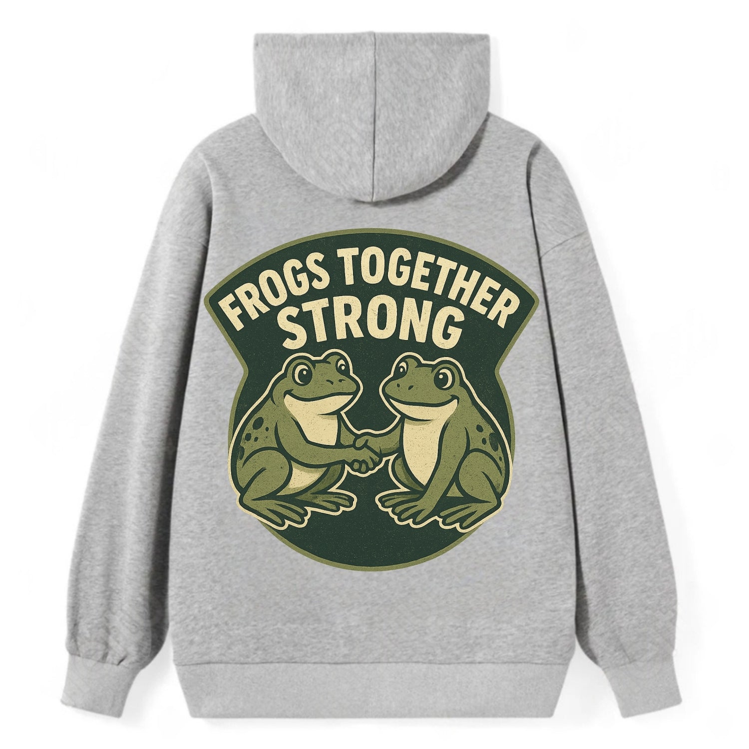 Frogs Together Strong 3 - Classic Pullover Hoodie - Grey