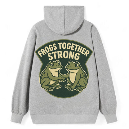 Frogs Together Strong 3 - Classic Pullover Hoodie - Grey