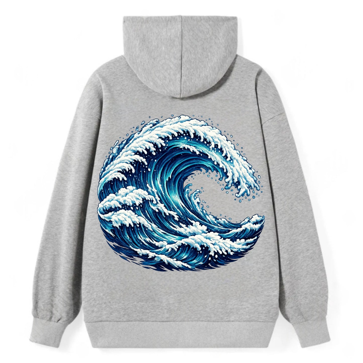 Ocean Wave - Classic Pullover Hoodie - Grey