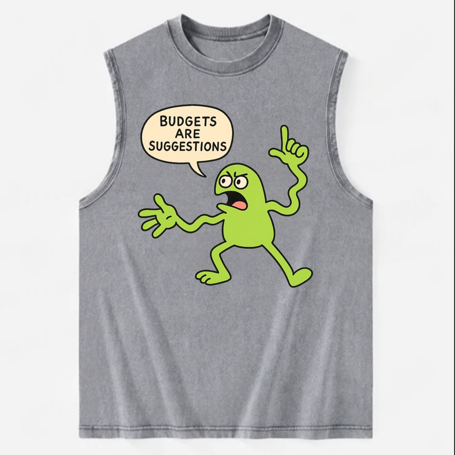 BUDGETS ARE SUGGESTIONS | Rebellious calculator - Vintage Washed Tank - Grey