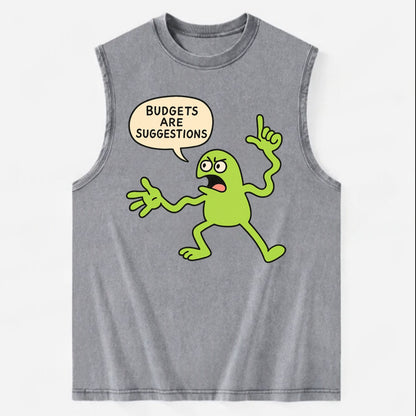 BUDGETS ARE SUGGESTIONS | Rebellious calculator - Vintage Washed Tank - Grey