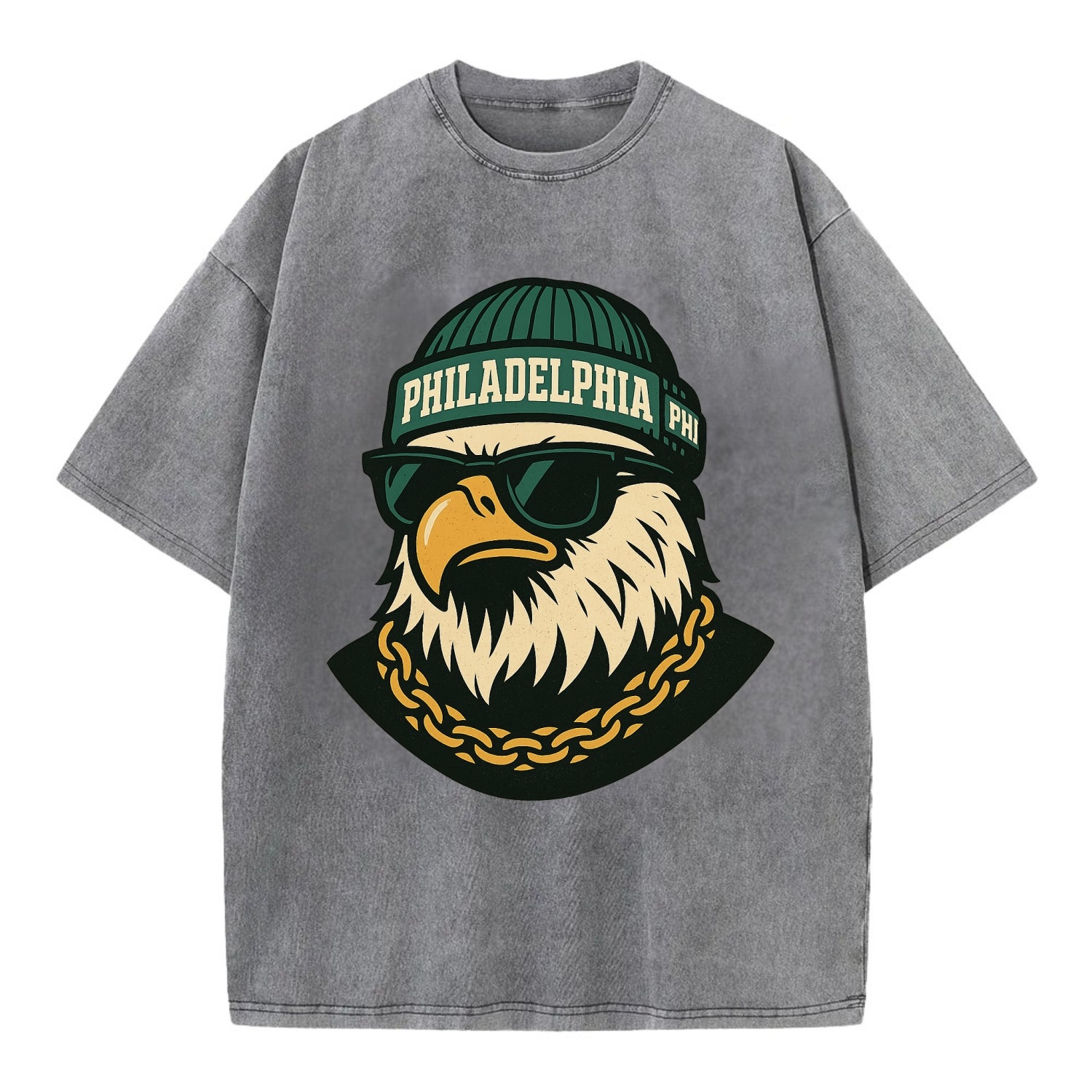 "eagle" "philadelphia" "phi" "green" "us East" - Vintage T-shirt - Grey
