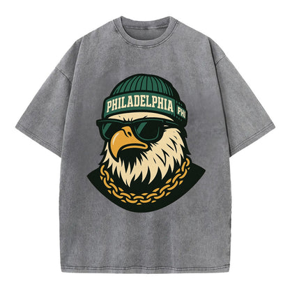 "eagle" "philadelphia" "phi" "green" "us East" - Vintage T-shirt - Grey