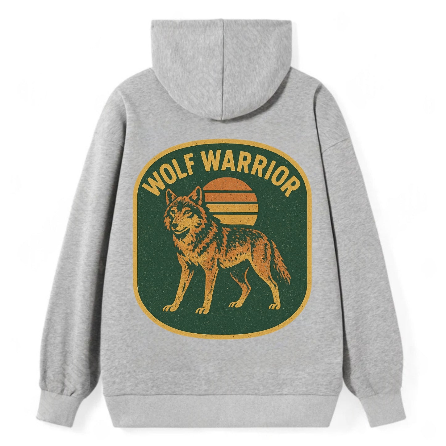 Wolf Warrior  - Classic Pullover Hoodie - Grey