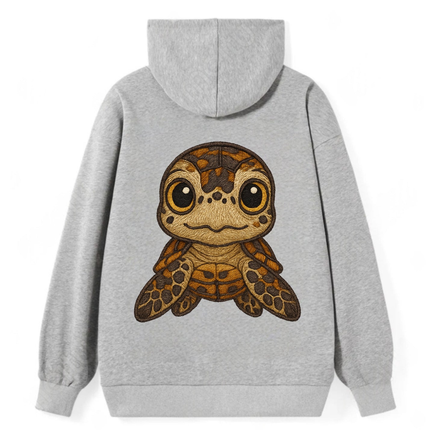 Baby Hawksbill Turtle - amber and brown shell pattern, curious golden - Classic Pullover Hoodie - Grey
