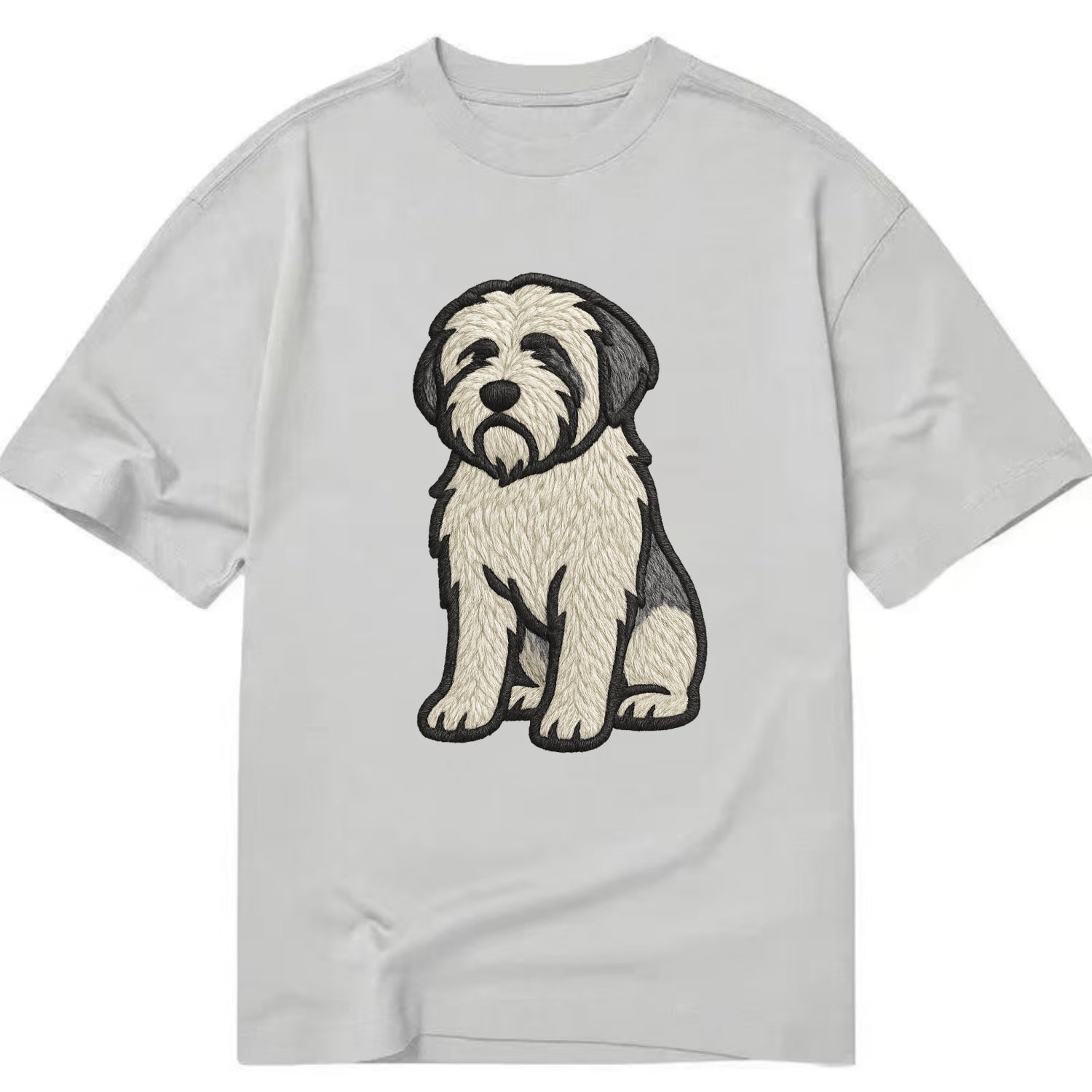 Polish Lowland Sheepdog - White and gray - Classic T-shirt - Grey