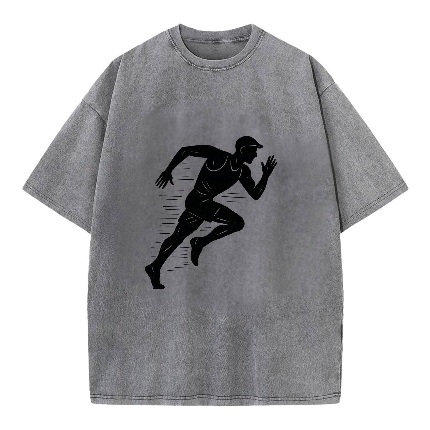 Runner in full stride sprinting - Vintage T-shirt - Grey