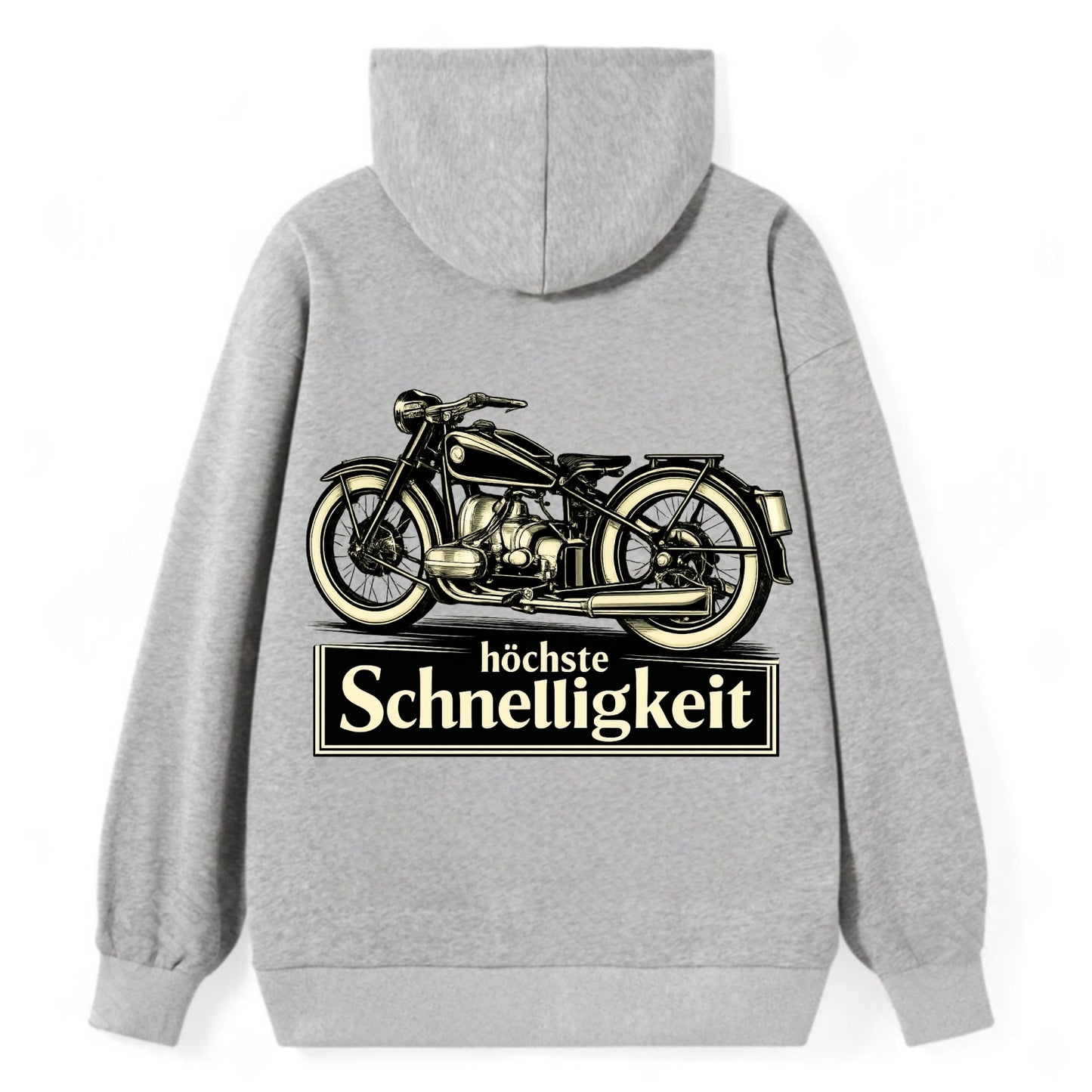 German Speed Motorcycle - Classic Pullover Hoodie - Grey
