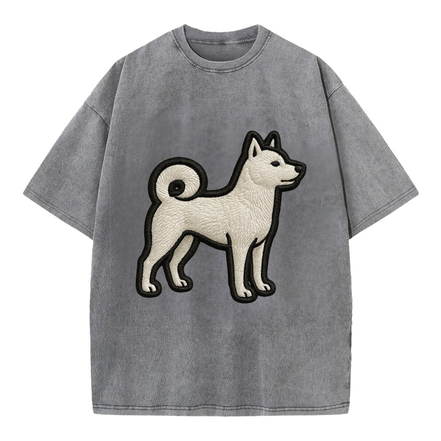 Kishu Ken - Contemporary white hunter de - Vintage T-shirt - Grey