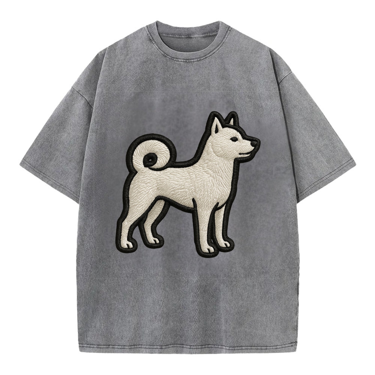 Kishu Ken - Contemporary white hunter de - Vintage T-shirt - Grey