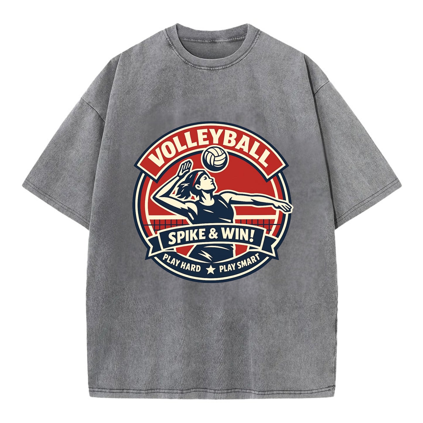 Dynamic Spike Emblem - Vintage T-shirt - Grey