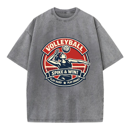 Dynamic Spike Emblem - Vintage T-shirt - Grey
