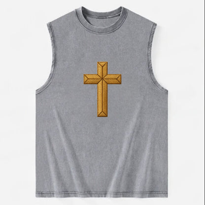 Rock Cross  - Vintage Washed Tank - Grey