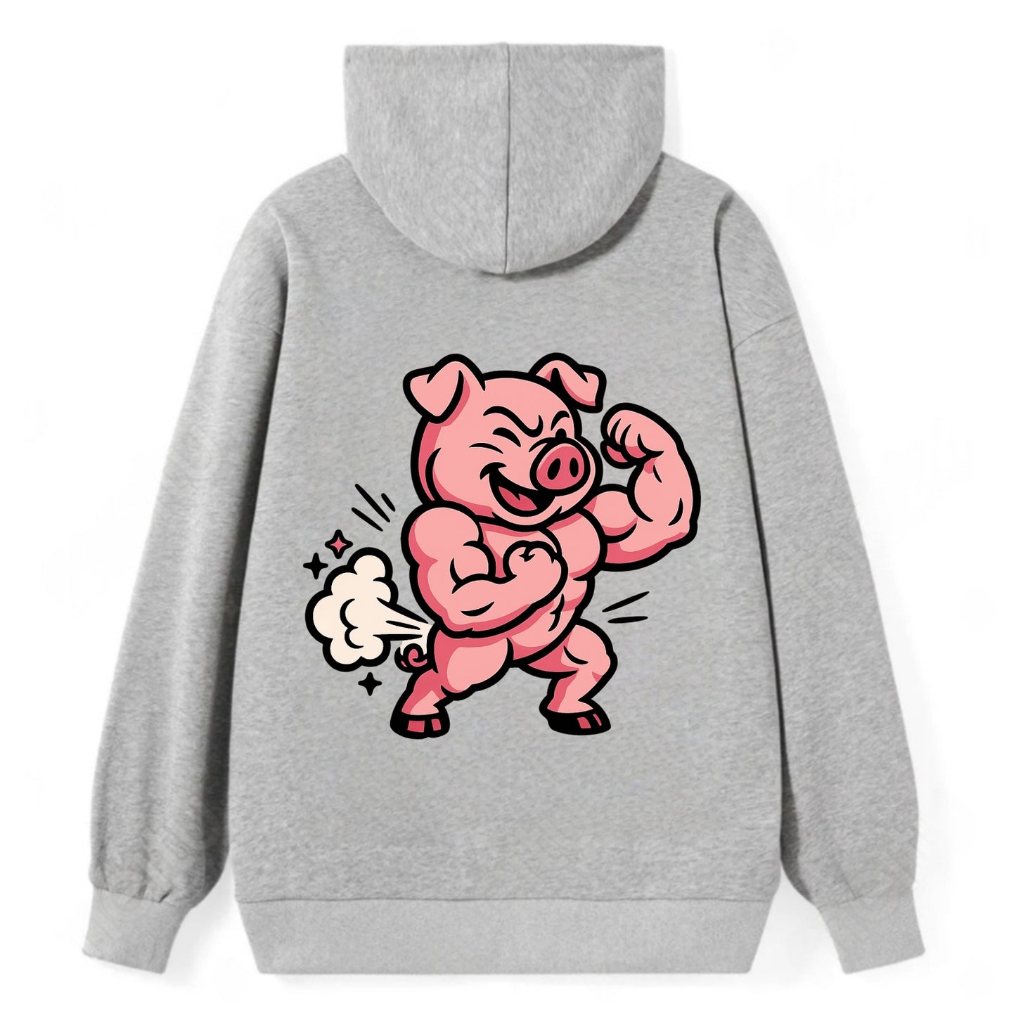 Strong Pig - Classic Pullover Hoodie - Grey