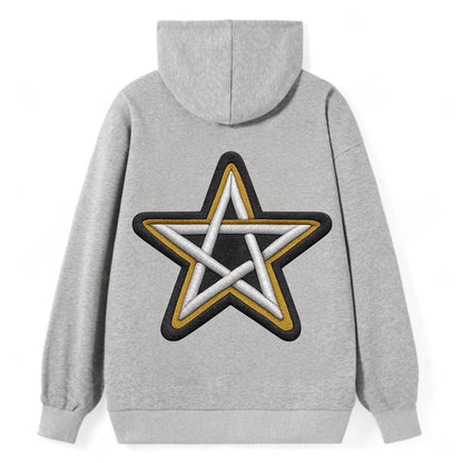 PENTAGRAM STAR - five point star in silver , protection - Classic Pullover Hoodie - Grey