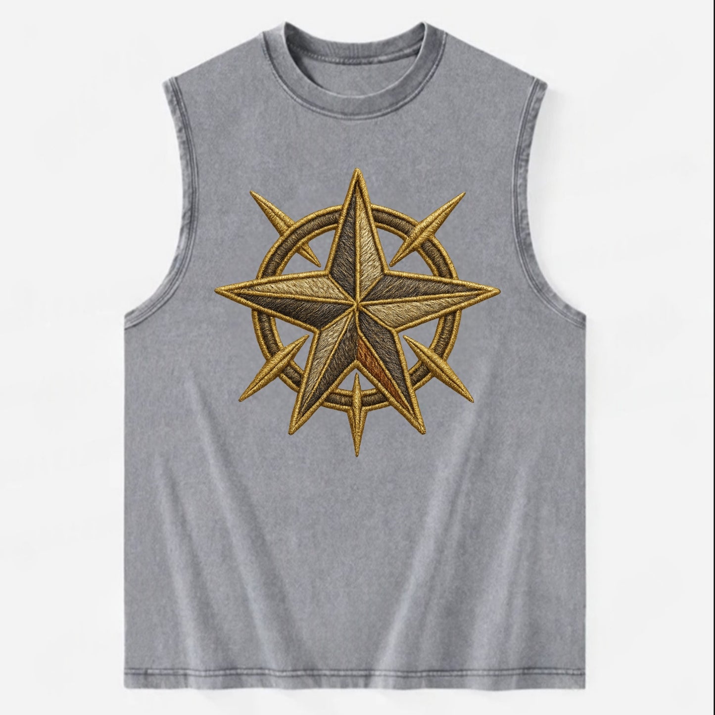 Nautical Star  - Vintage Washed Tank - Grey