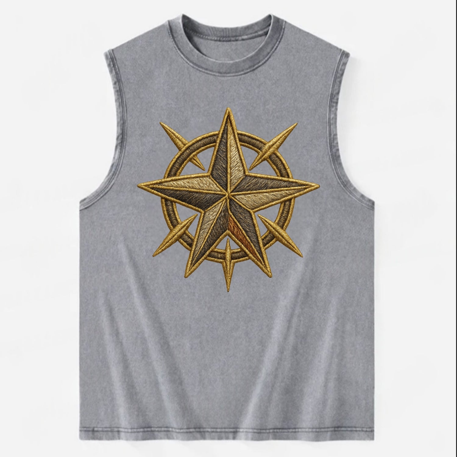 Nautical Star  - Vintage Washed Tank - Grey