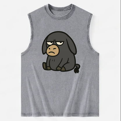 The Donky Judging Silently - Vintage Washed Tank - Grey