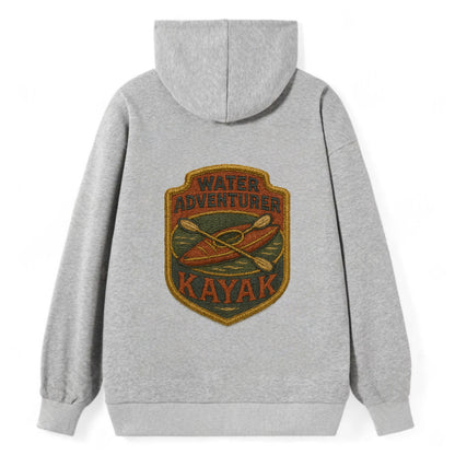 Kayak with paddle - water adventurer - Classic Pullover Hoodie - Grey