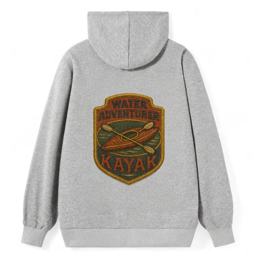 Kayak with paddle - water adventurer - Classic Pullover Hoodie - Grey