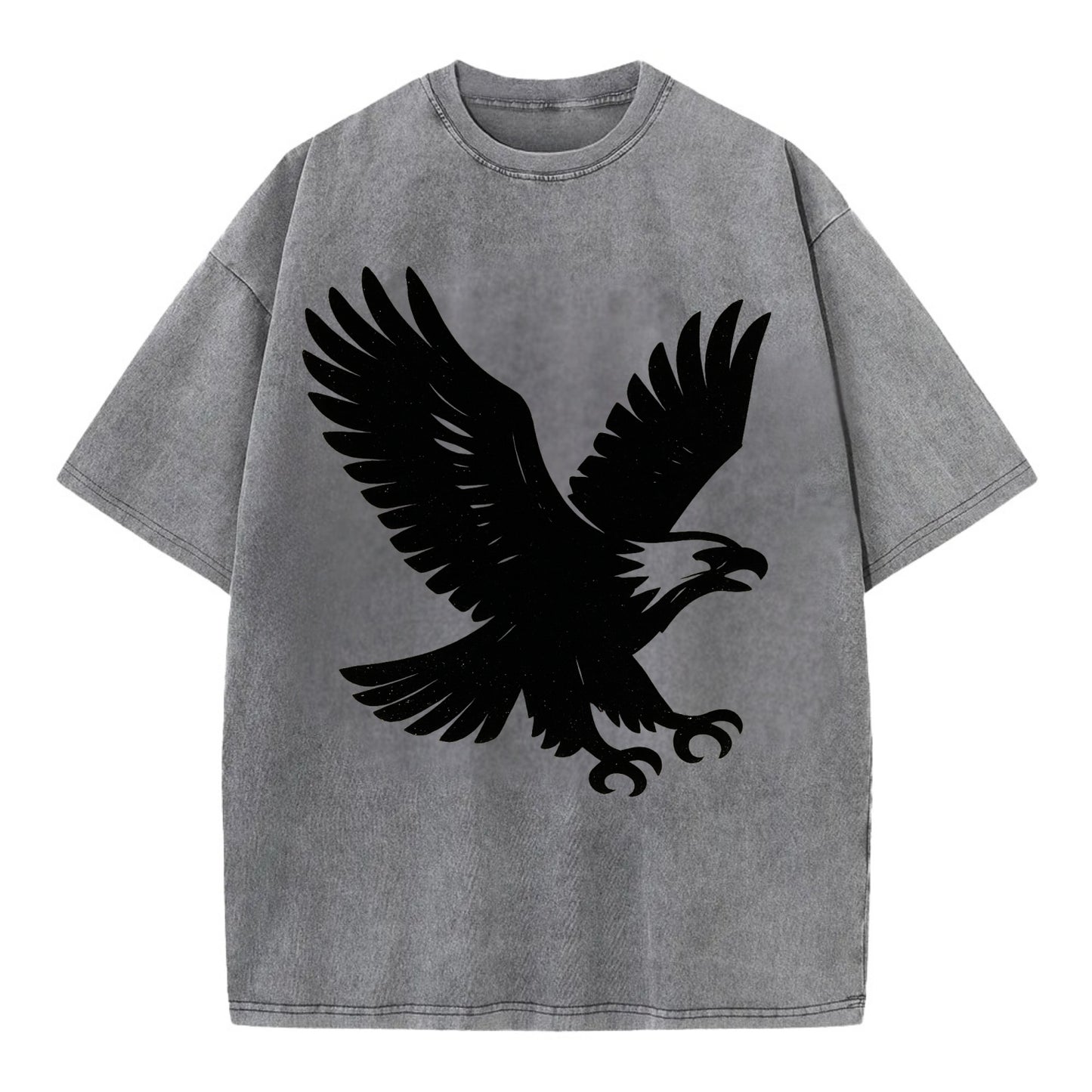 Eagle in flight - liberty and independence ink brushstrokes - Vintage T-shirt - Grey