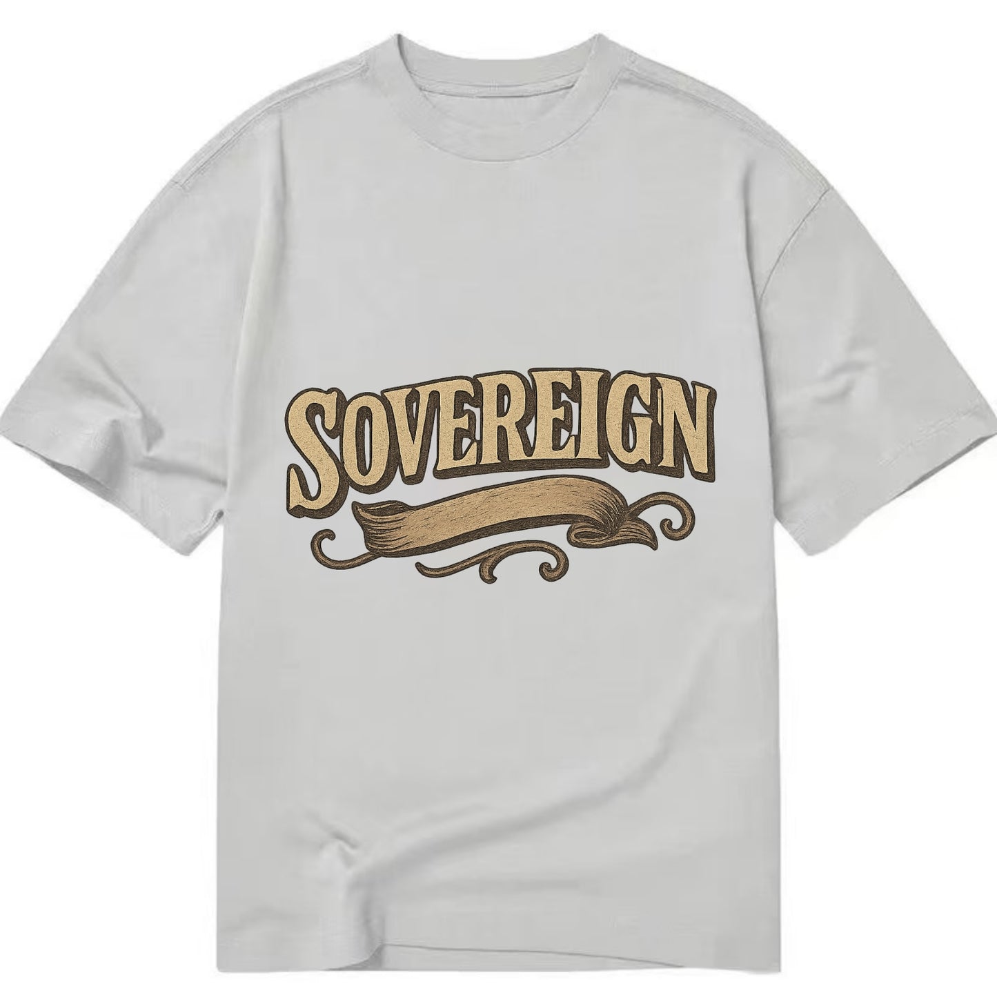 Bold typography design - "SOVEREIGN" - self-ruled, autonomous, in control - Classic T-shirt - Grey