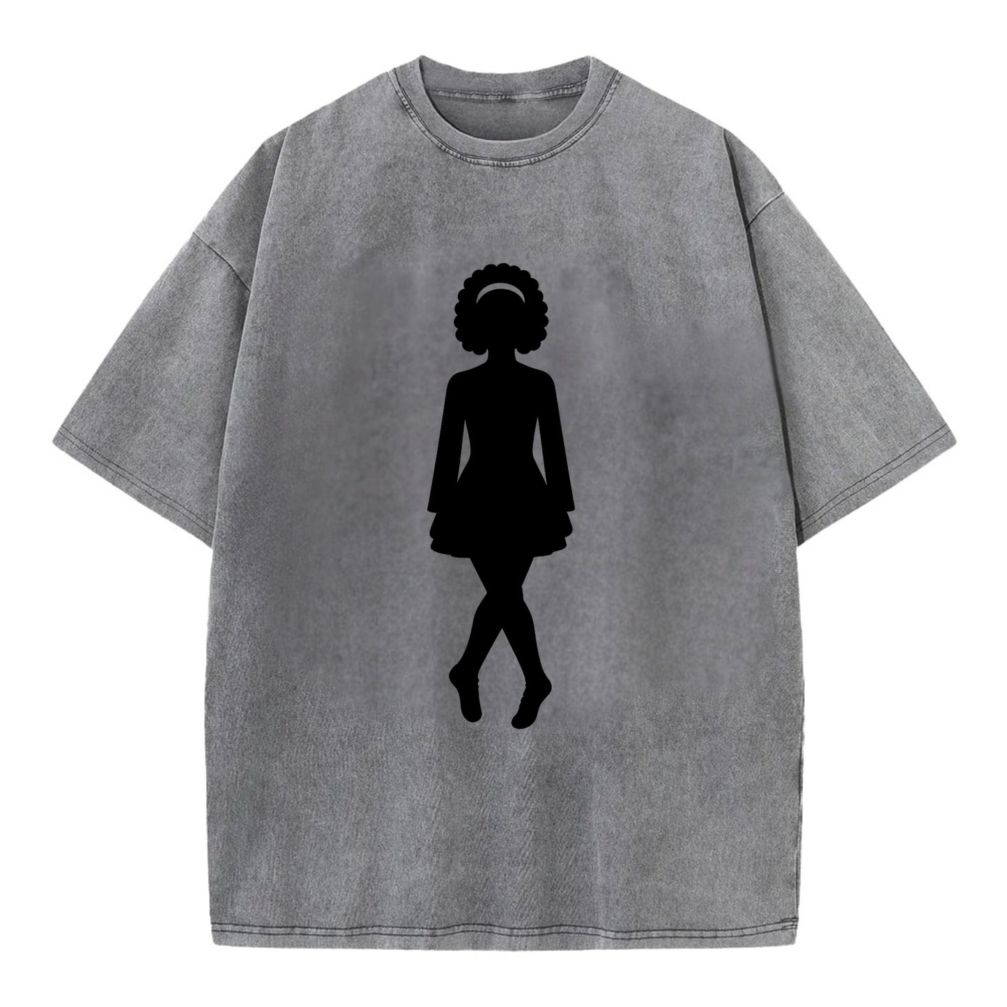 Irish step dancer traditional pose - Vintage T-shirt - Grey