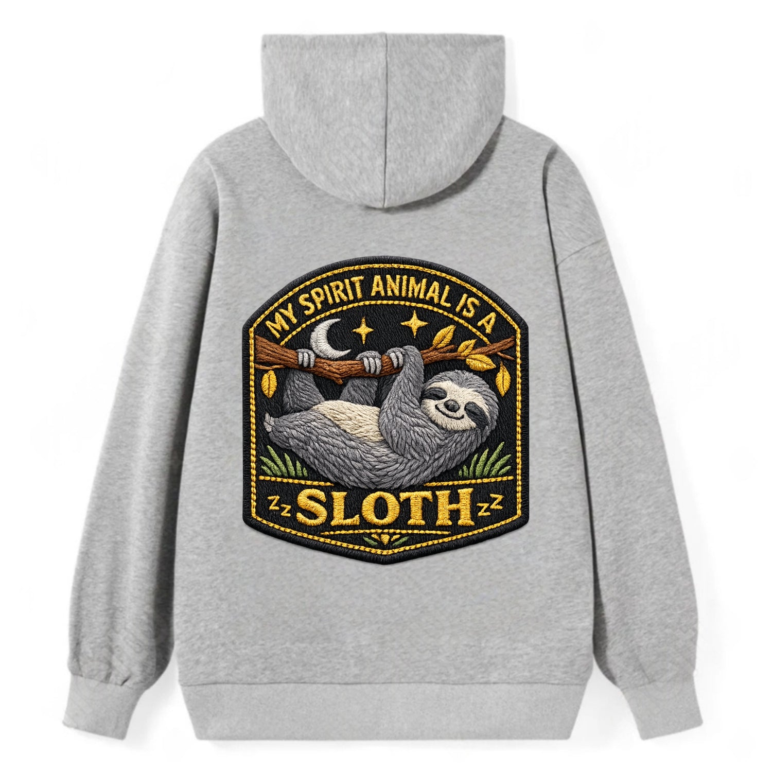 MY SPIRIT ANIMAL IS A SLOTH - lazy sloth in gray , slow life - Classic Pullover Hoodie - Grey