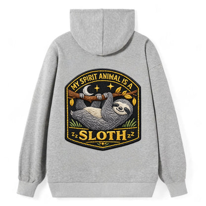 MY SPIRIT ANIMAL IS A SLOTH - lazy sloth in gray , slow life - Classic Pullover Hoodie - Grey