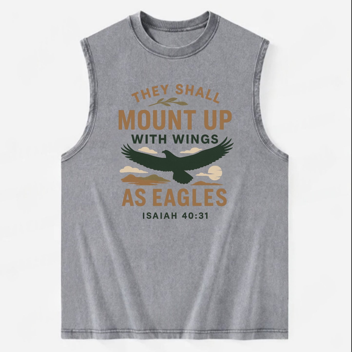 Isaiah 40:31 Eagle - Vintage Washed Tank - Grey