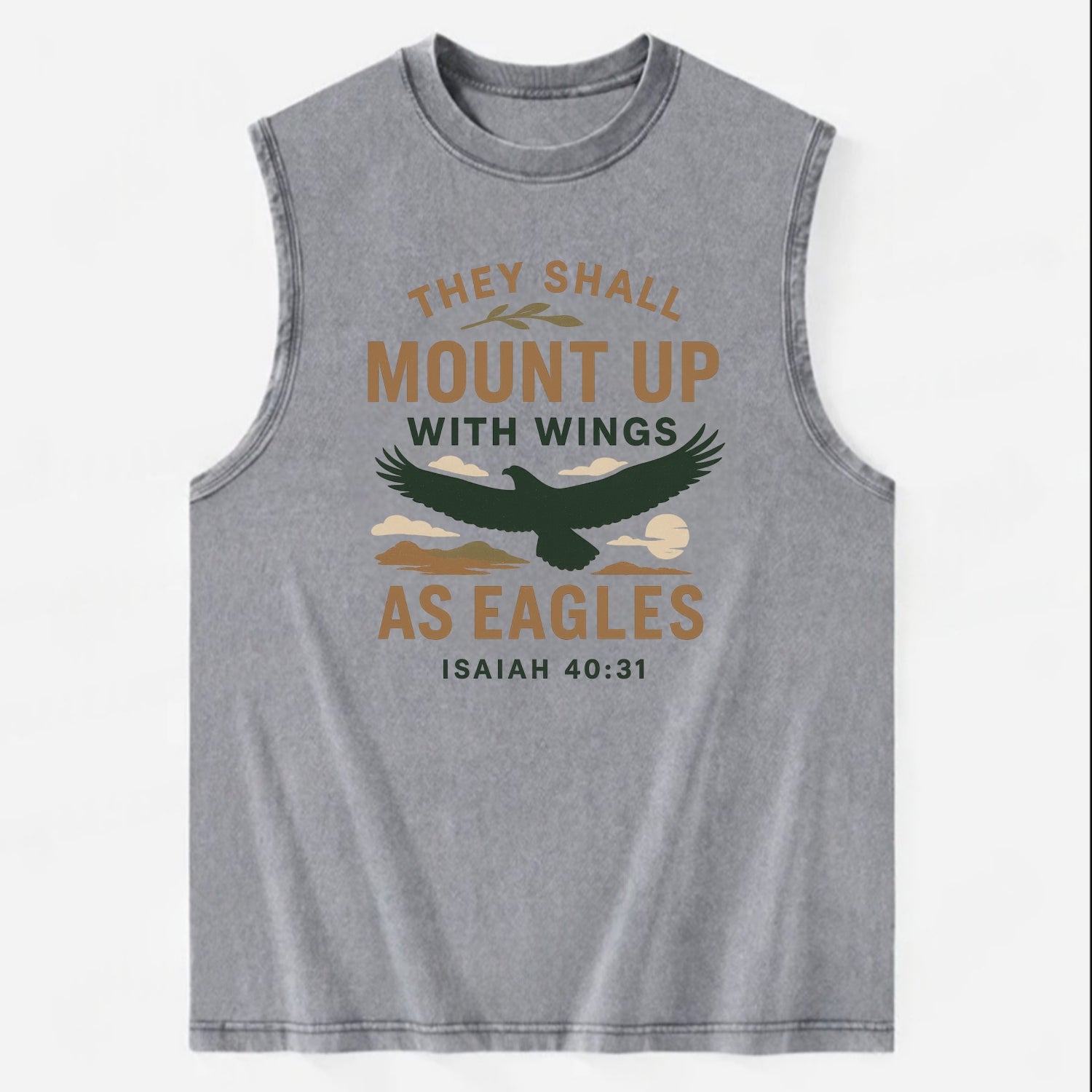 Isaiah 40:31 Eagle - Vintage Washed Tank - Grey