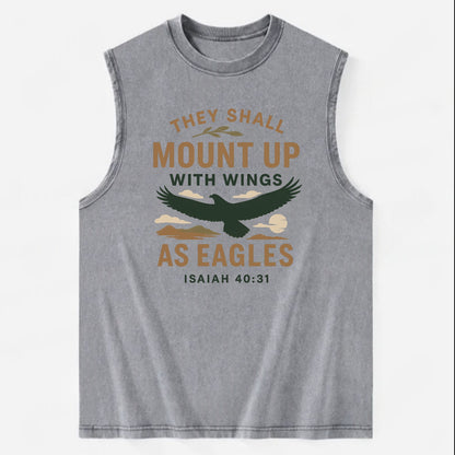 Isaiah 40:31 Eagle - Vintage Washed Tank - Grey