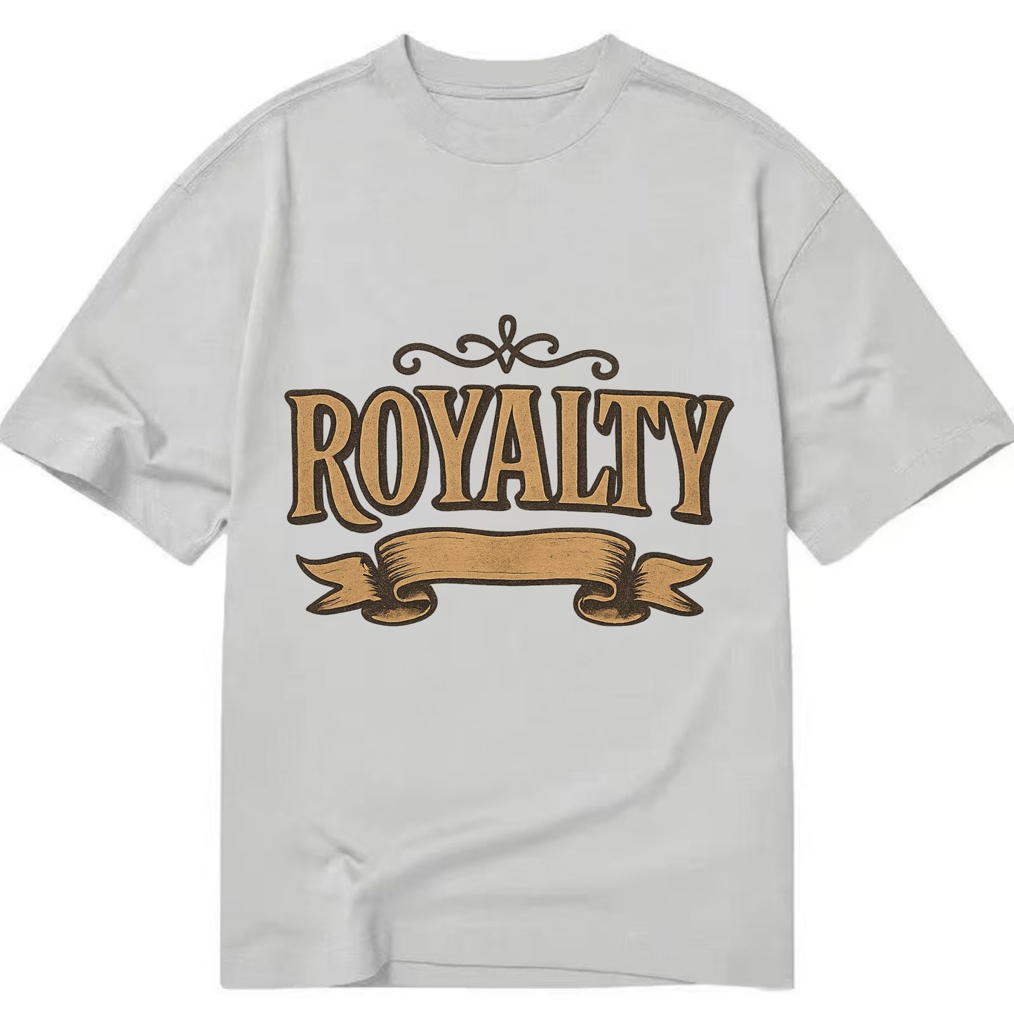 Bold typography design - "ROYALTY" - regal bearing, noble spirit - Classic T-shirt - Grey