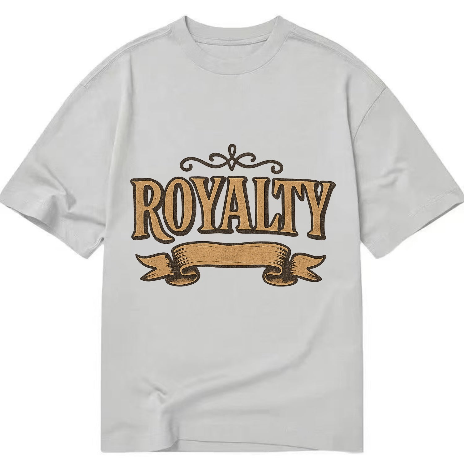 Bold typography design - "ROYALTY" - regal bearing, noble spirit - Classic T-shirt - Grey