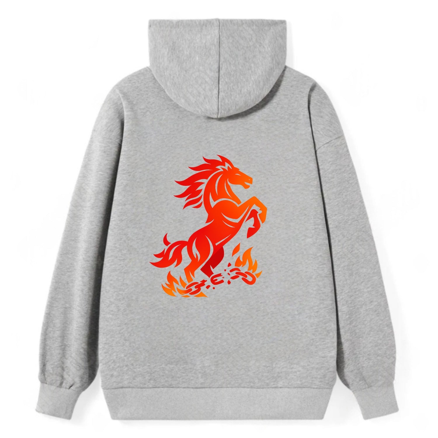 FREEDOM FLAMES | Wild horse breaking fire chains | Liberation | Barriers - Classic Pullover Hoodie - Grey