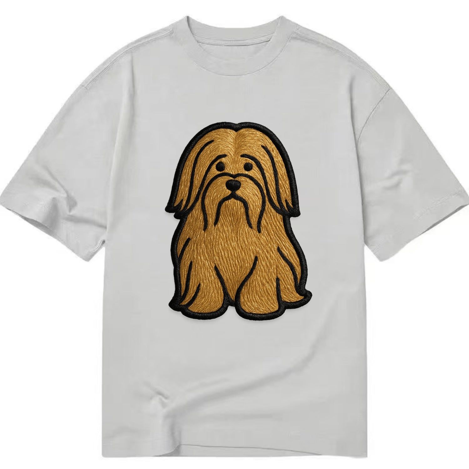 Lhasa Apso - Trendy long-haired design w - Classic T-shirt - Grey