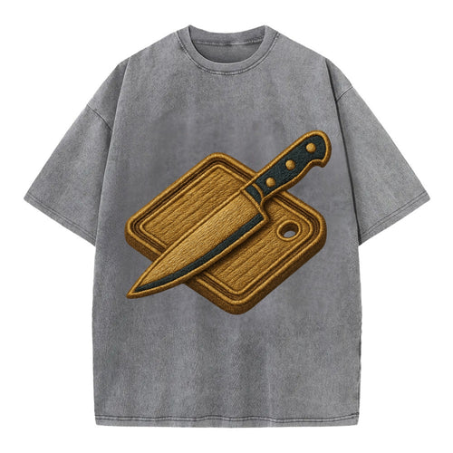 Chef knife with cutting board - culinary enthusiast - Vintage T-shirt