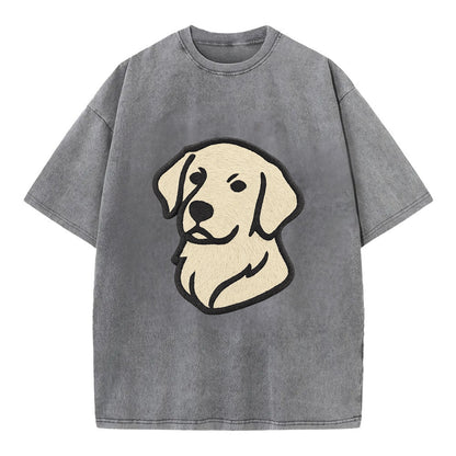 Golden Retriever - Head tilt curious pos Vintage T-shirt - Grey
