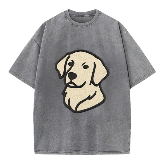 Golden Retriever - Head tilt curious pos Vintage T-shirt - Grey