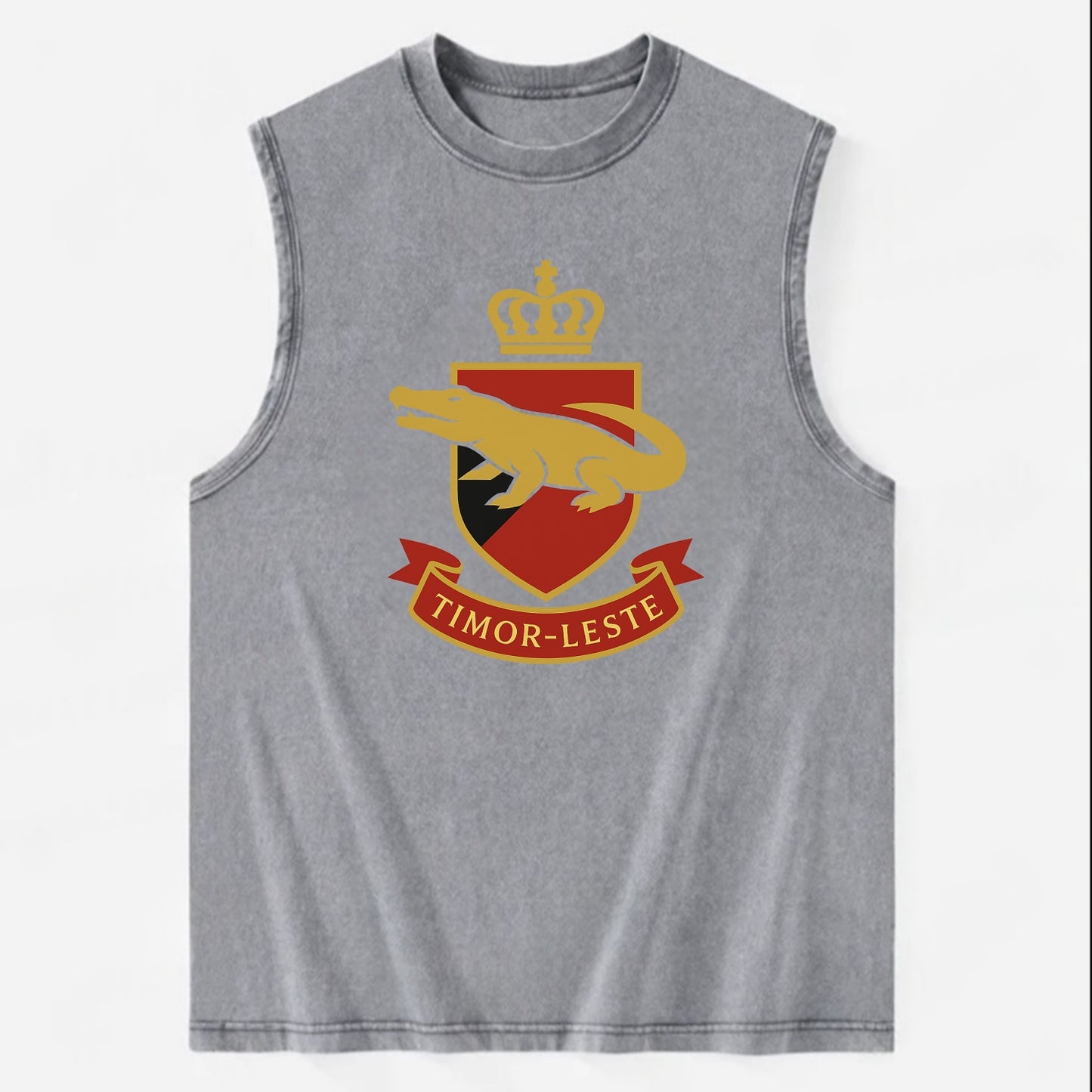 Timor-Leste Royal Logo  - Vintage Washed Tank - Grey