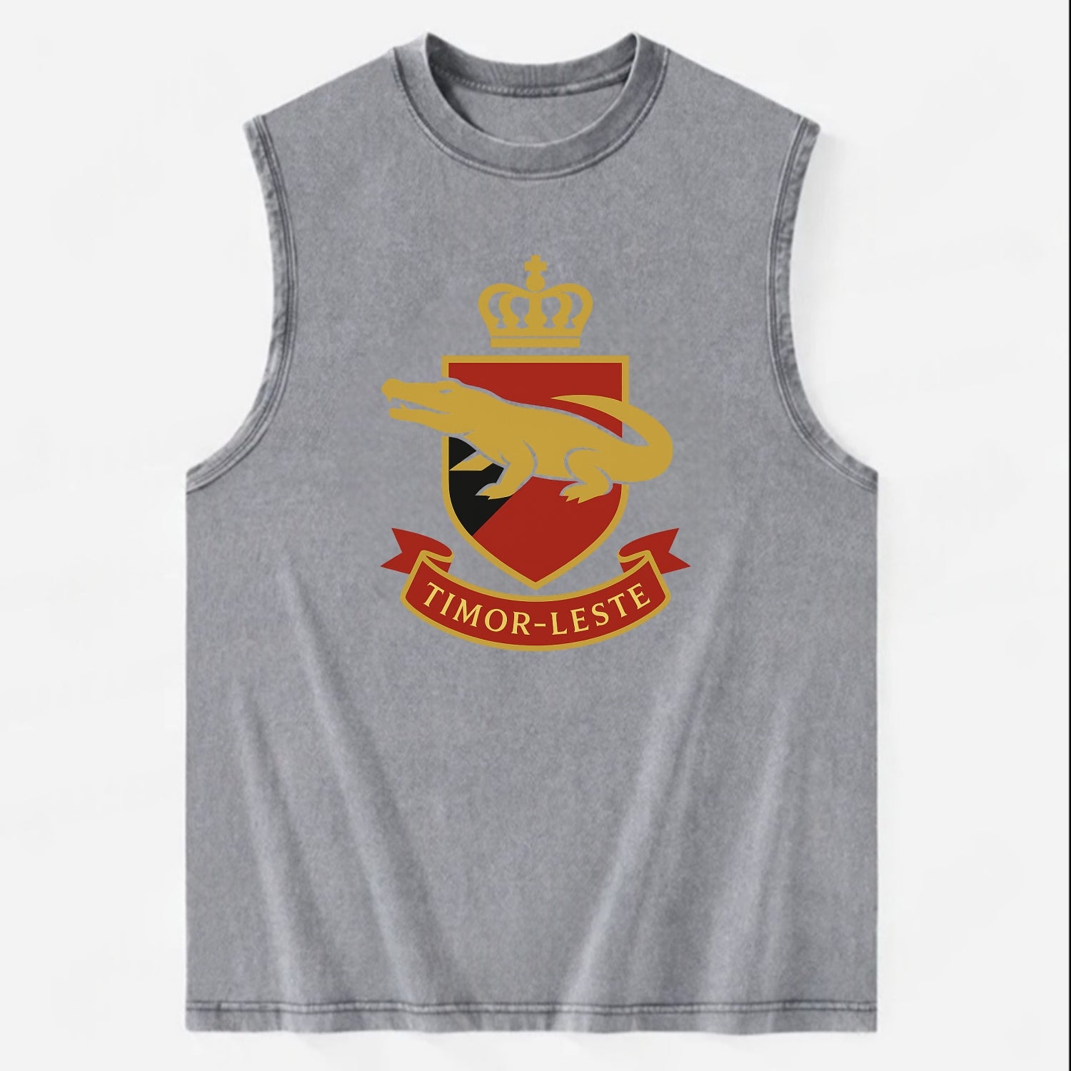 Timor-Leste Royal Logo  - Vintage Washed Tank - Grey
