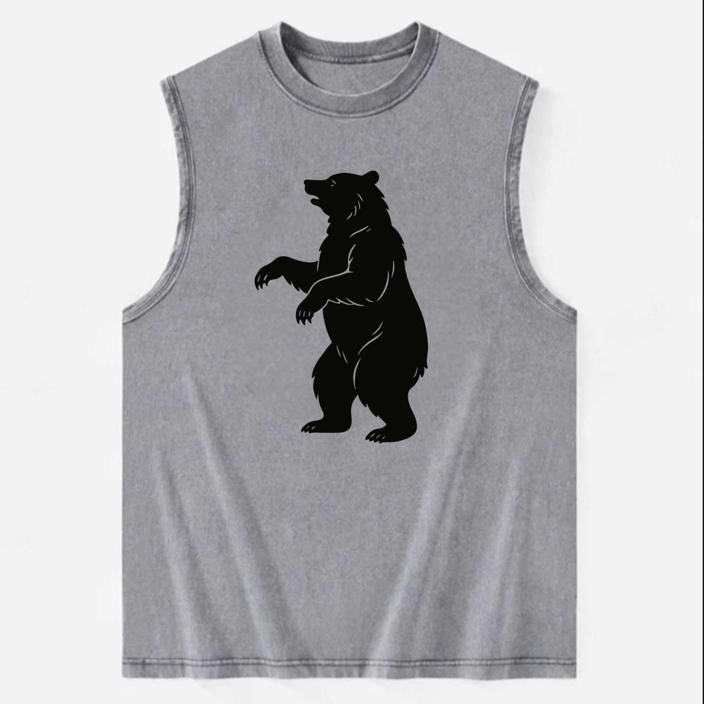 Bear standing on hind legs - Vintage Washed Tank - Grey
