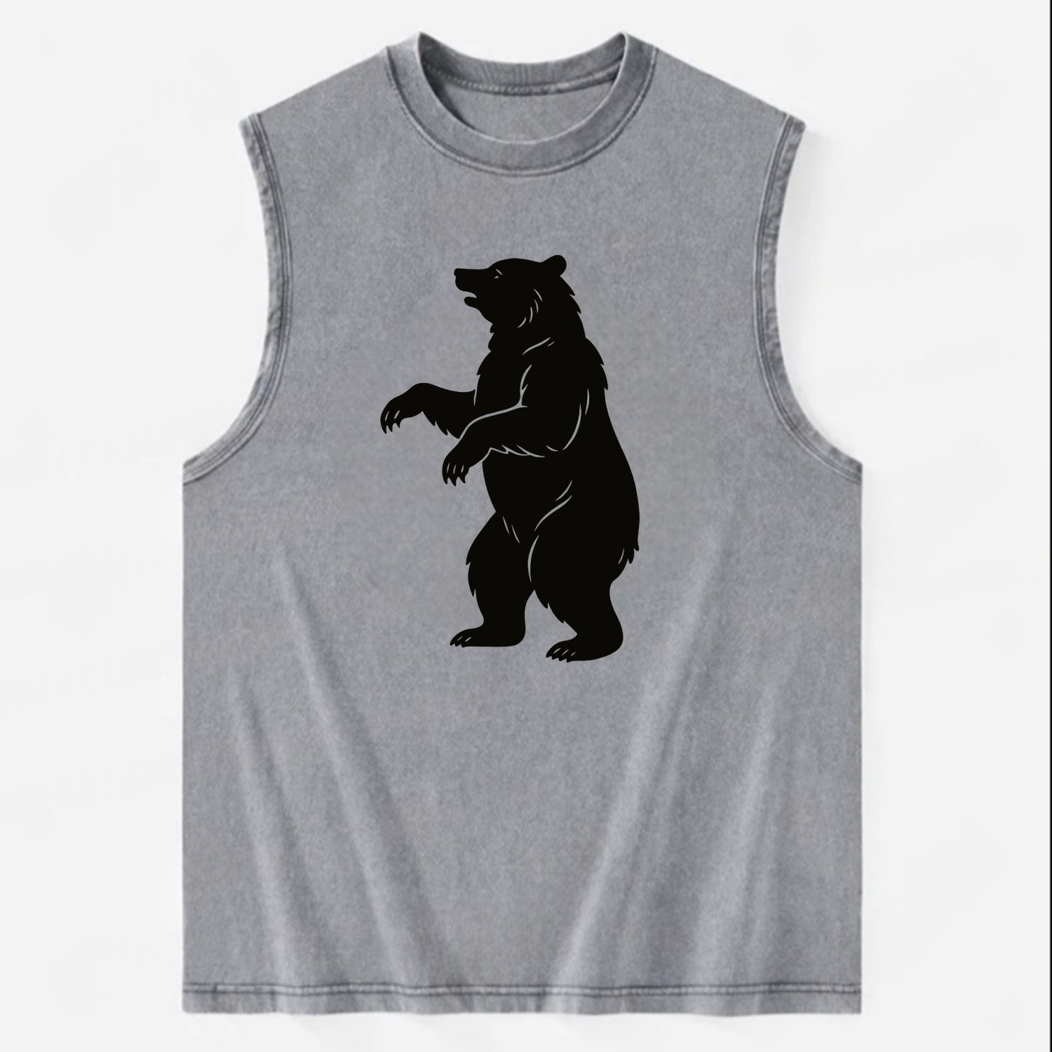 Bear standing on hind legs - Vintage Washed Tank - Grey