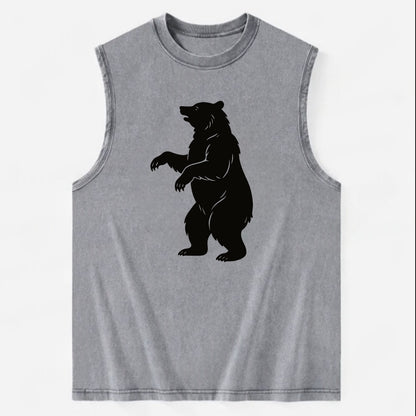Bear standing on hind legs - Vintage Washed Tank - Grey