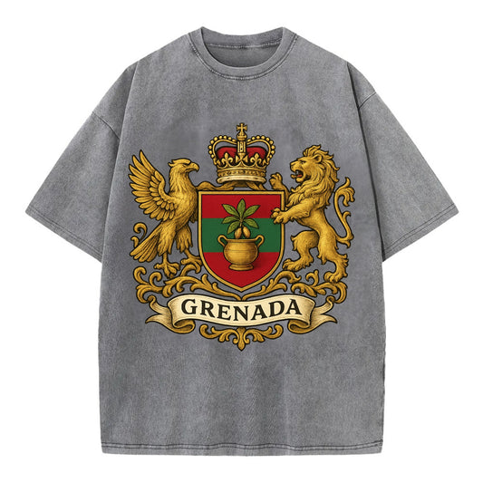 Grenada Heritage Badge  - Vintage T-shirt - Grey