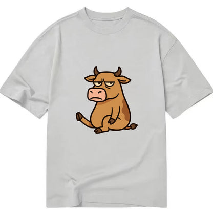 The Cow Judging Silently - Classic T-shirt - Grey