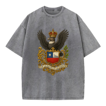 Chile Andean Condor Emblem  - Vintage T-shirt - Grey